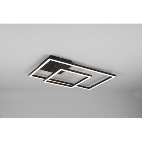 Plafonnier LED Orientable Carré avec Variateur de Lumière - Noir