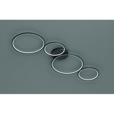 Plafonnier LED Noir à 4 Cercles L97 cm