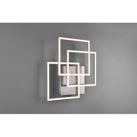 Plafonnier LED à 3 carrés orientables avec variateur de lumière - Nickel