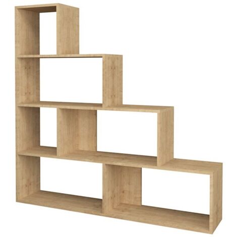 Étagère échelle bibliothèque 6 compartiments chêne 145x29xh.145 cm (1/5)