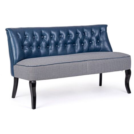 Canapé 2 places bleu - 136x66x76 cm
