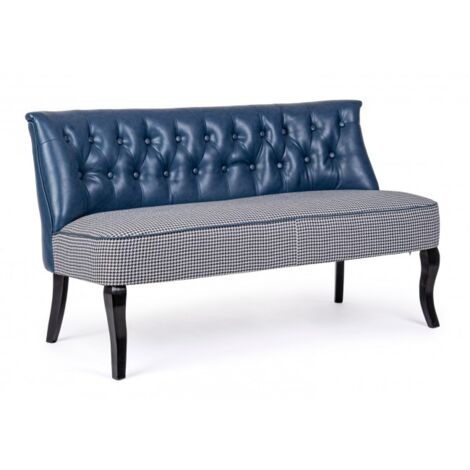 Canapé 2 places bleu - 136x66x76 cm