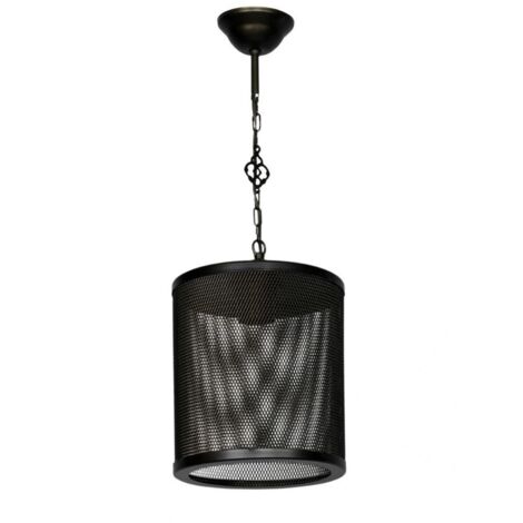 Suspension en métal noir à mailles - 52x18 cm
