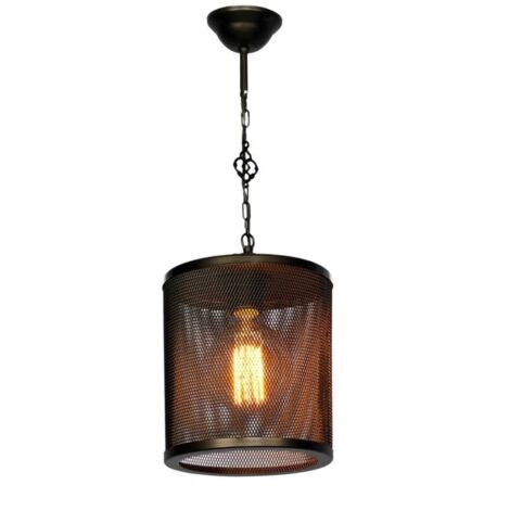 Suspension en métal noir à mailles - 52x18 cm
