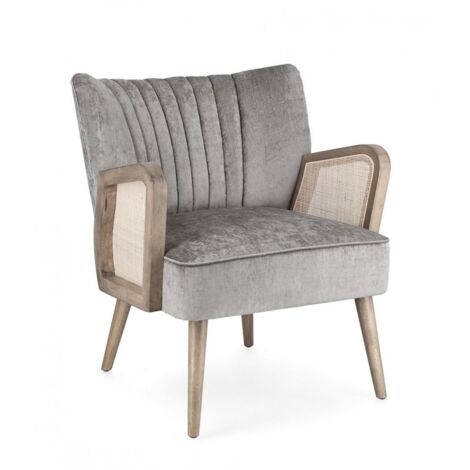 Poltrona Virna Silver - Élégance et confort pour votre espace de vie - Dimensions: 64 cm x 71 cm x 79 cm