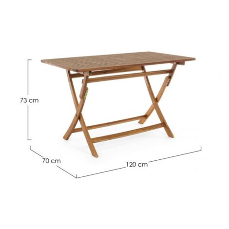 Table de jardin pliante rectangulaire 120x70x h73 cm