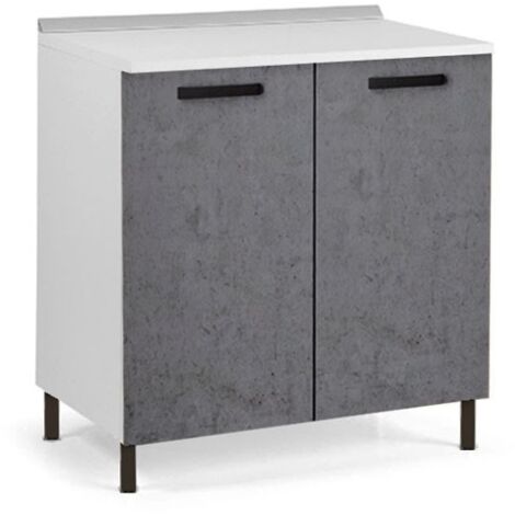 Base de cuisine mobile gris ciment 80x50xh.82 cm