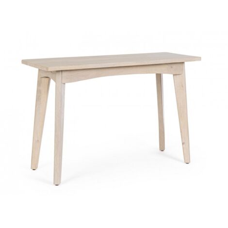 Console Sahana 115x45 en bois de manguier avec finition à la nitrocellulose blanchie. Pieds à assembler.