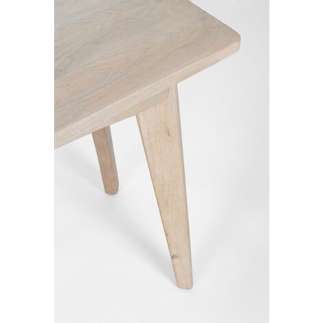 Console Sahana 115x45 en bois de manguier avec finition à la nitrocellulose blanchie. Pieds à assembler.