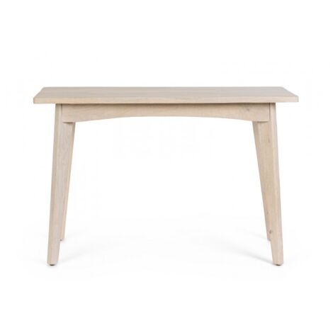 Console Sahana 115x45 en bois de manguier avec finition à la nitrocellulose blanchie. Pieds à assembler.