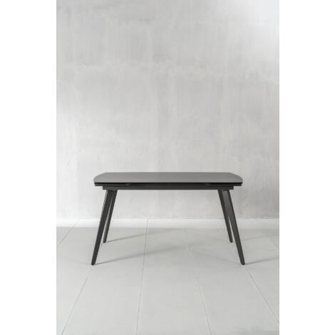 Table extensible avec plateau en céramique gris anthracite 140/170/200x90x76h cm (1/5)
