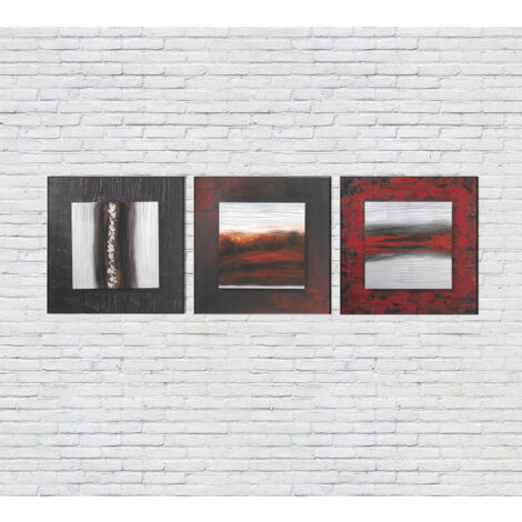 Peinture à l'huile multicolore sur toile avec cadre en bois 80x80 cm (1/5)