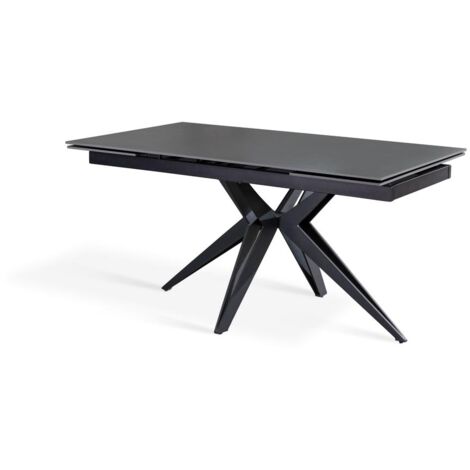 Table extensible gris vintage - noir mat 90 cm x 160-240 cm H. 76 cm (1/5)
