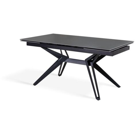 Table extensible gris vintage - noir mat 90 cm x 160-240 cm H. 76 cm (1/5)
