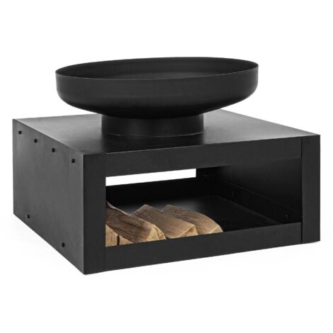 Brasero avec support bois noir Mobilier de jardin Efesto (1/5)
