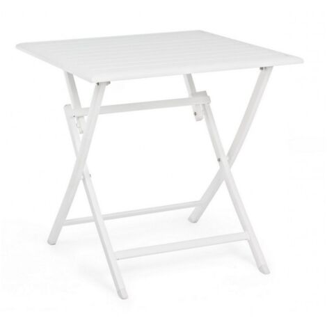 Table de jardin pliante 70x70x71 cm en alu blanc - BAIO (1/5)