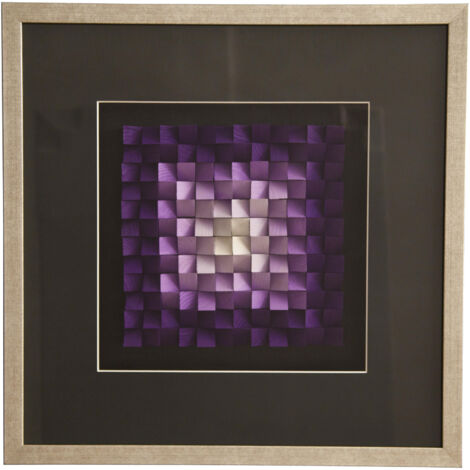 Tableau 3D en verre et toile multicolore 60x60 cm (1/2)