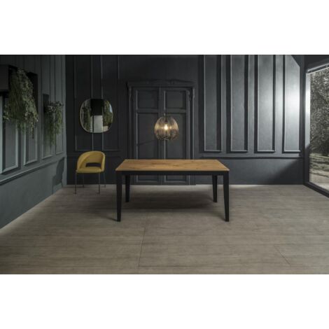 Table extensible chêne-noir 80 cm x 130-290 cm H. 76 cm (1/5)