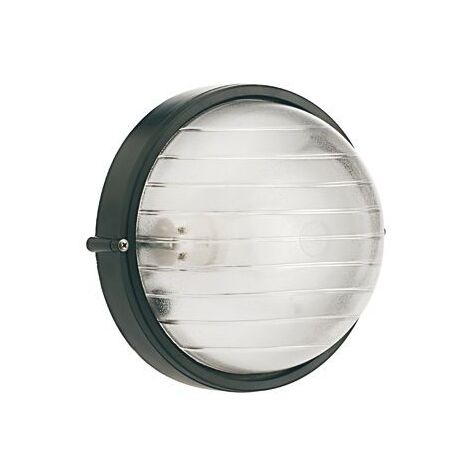 Plafonnier ligne industriel rond noir E27 grand (1/3)