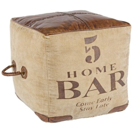 2 Pouf A Cubo In Pelle Artificiale Nero - Sgabelli Imbottiti Per Salotto O Poggiapiedi