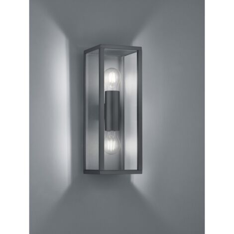 Applique Garonne Anthracite Double Lumière Dessus et Dessous IP44 Trio Lighting (1/3)
