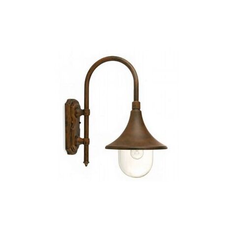 Applique en aluminium moulé avec diffuseur transparent - Hauteur max de la lampe 150mm - Alimentation 230V - Puissance maximale des lampes 60W rouille (1/5)