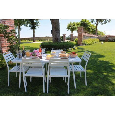 Chaise d'extérieur Las vegas en aluminium blanc cm 49x 58 x h45 - 88