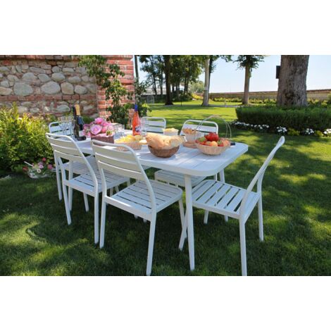 Chaise d'extérieur Las vegas en aluminium blanc cm 49x 58 x h45 - 88