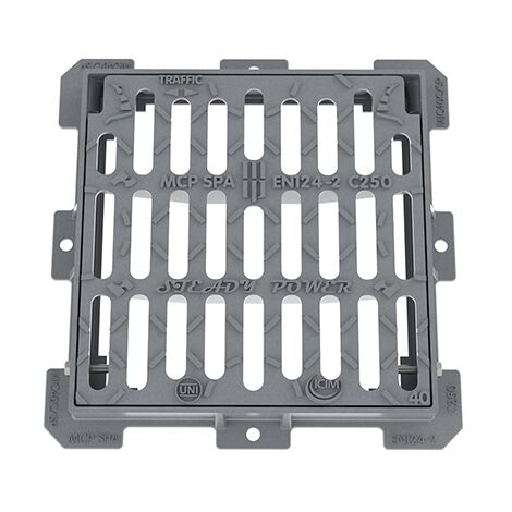 Iperbriko – Bonde plate en fonte ductile C250 50x50 cm – Résistance à la rupture 250 KN – Conforme norme EN 124 – Drainage efficace