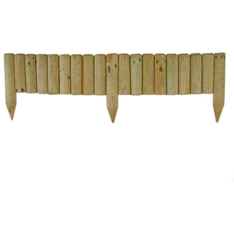 Clôture en bois imprégné Rollborder – Dimensions 110 x 5 x 20 cm – Bordure pour espaces extérieurs – Traitement autoclave pour durabilité – Biacchi (1/5)