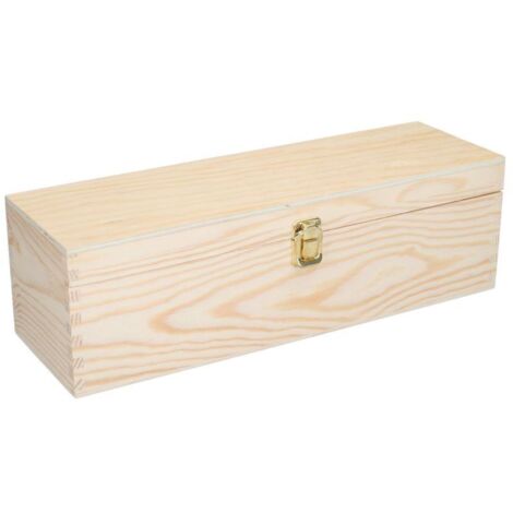 Caisse à vin en bois naturel pour 1 bouteille de champagne cm38x13h12 (1/5)