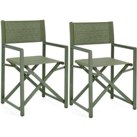Bizzotto – Chaise de jardin pliante en aluminium – Assise et dossier en textilène 610g/m2 – Coutures thermocollées – Charge maximale 120kg