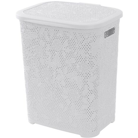panier a linge 35l imitation osier 59,5x39,5x25 cm ficelle - Achat & prix