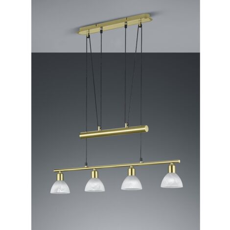 Lustre en laiton Up and Down Barbell 4 abat-jour en verre Levisto Trio Lighting (1/3)