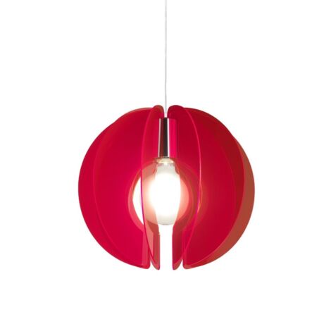 Suspension Sirio Rouge Fluorescent en Métal Chromé Cm. 40x40h (1/2)