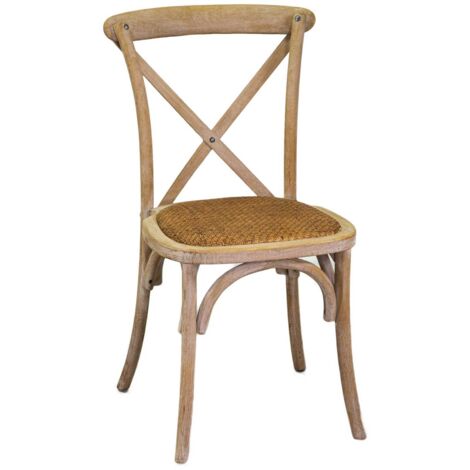 Chaise empilable croix en bois naturel 51x55x46,5 - 89h cm (1/5)