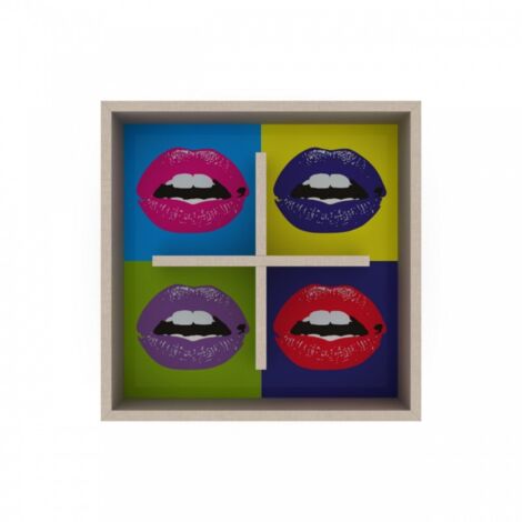 Cube mural décoratif étagère babillard bouche 60 cm (1/5)