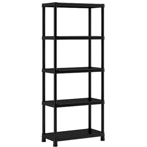Étagère noire 5 tablettes réglables 250 kg – Résistante et imperméable – Pour garage ou maison – Montage facile sans outils – KIS (1/3)