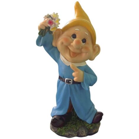 Statue de jardin nain avec fleurs 16x13,5x28H