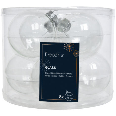 Boules de Noël transparentes iridescentes de 7 cm