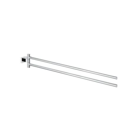 Porte-serviettes double chromé - 44 cm