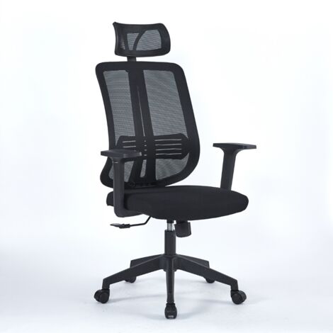 Fauteuil de bureau en mesh noir 66x61x117 cm (1/3)