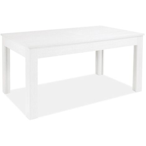 Table extensible en bois mélaminé frêne blanc 160 - 320x90 cm (1/5)