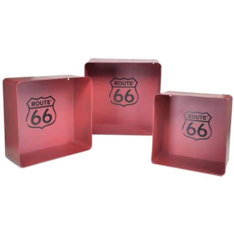 Étagère carrée métal rouge bristol 1-3 cm40,5x15h40,5 (1/3)