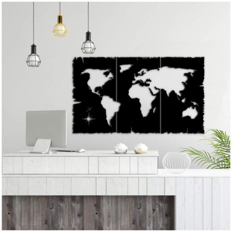 Cadre décoration murale carte noire 125x73 h (MT1924241) (1/5)
