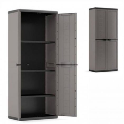 Keter – Armoire de jardin en résine – Étagères réglables – Dimensions 68 x 39 x 166 cm – Pour extérieur et intérieur (1/5)