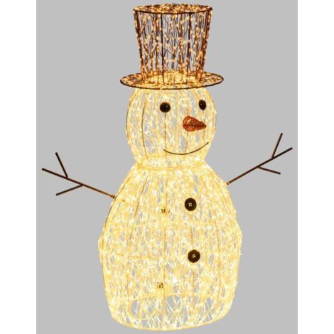 Bonhomme de Neige lumineux 3D H70cm HDM Métal Pro 3600 MicroLED blanc chaud et froid FlashLED Diamond Lotti (1/5)