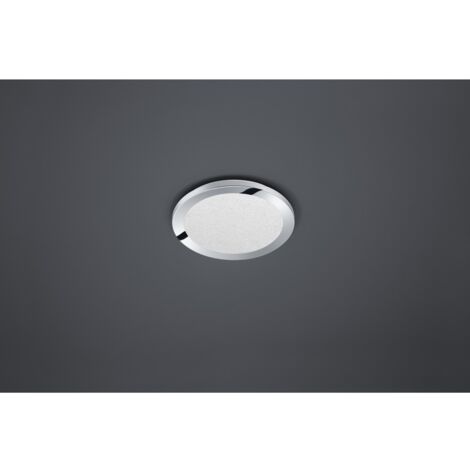 TRIO Leuchten Cesar A LED-Deckenleuchte, Chrom, 18W, Dimmbar, IP44 Für Badezimmer, 30x30x3 Cm
