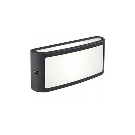 Aluminiumguss-Wandleuchte mit opalischem Thermoplastdiffusor - Warmweißes Licht 3000°K - 10W - 840 Lumen - IP54 Graphit (1/5)