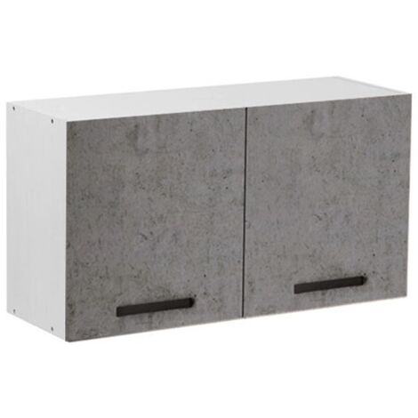 Zementgrauer Überbau-Oberschrank mit 2 Küchentüren Cm 90x32xh49 (1/2)